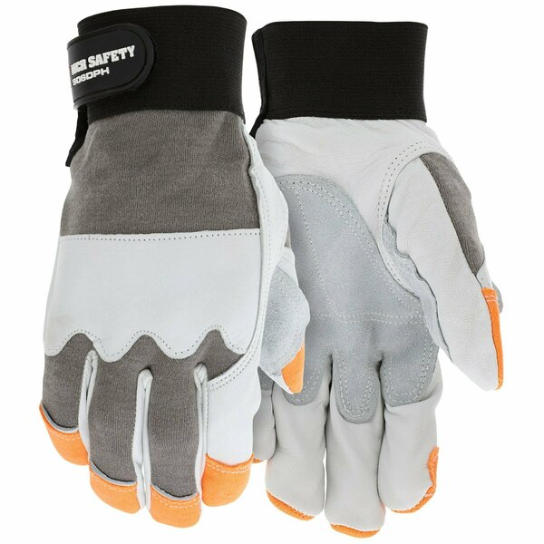 Mcr Safety Gloves, MCR MT Goat w/ Cow DPalm & Nomex Back XX 906DPHXXL
